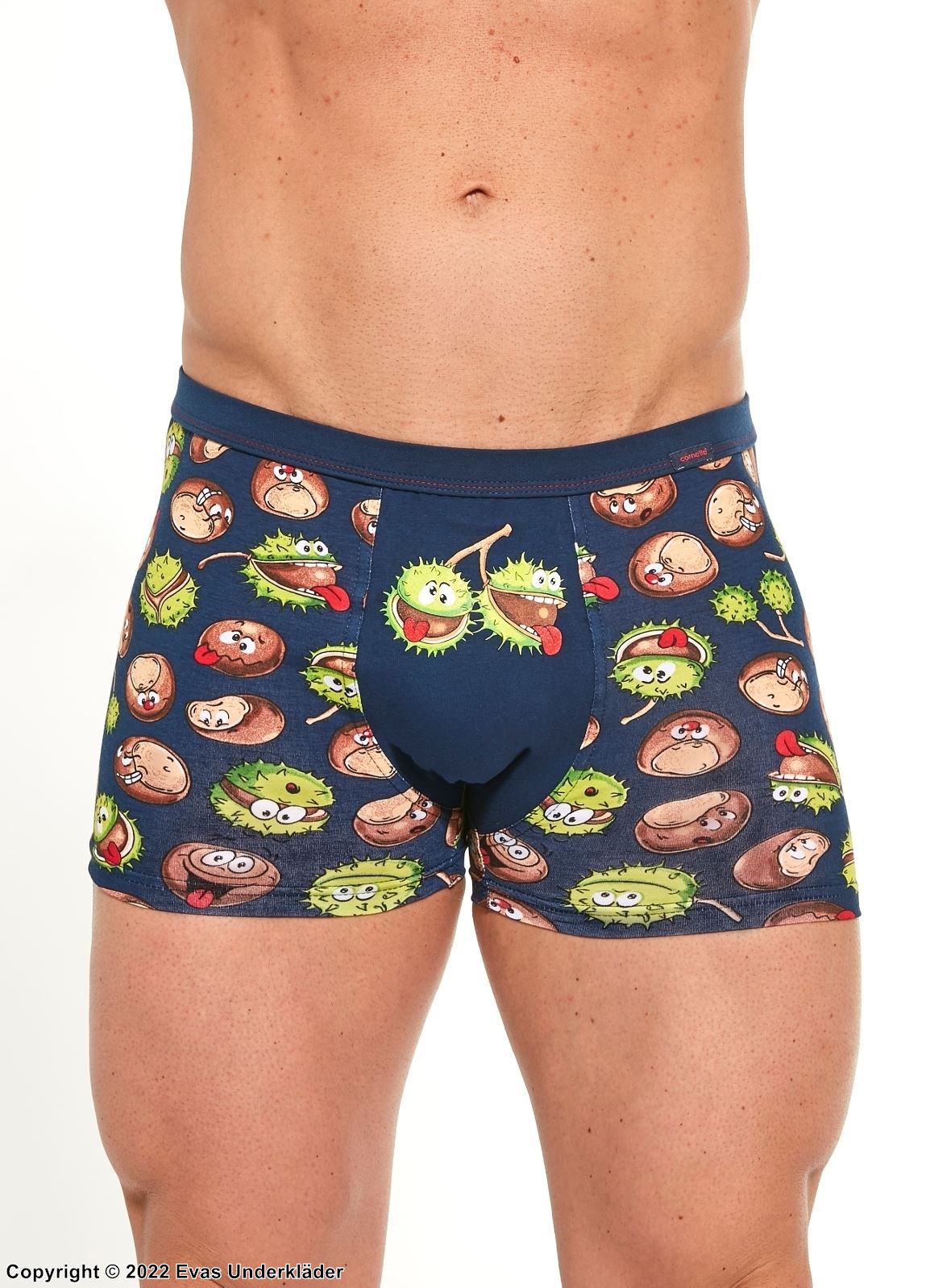 Boxershorts, myk bomull, kastanjer